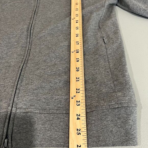 Armani Jeans Womens Full Zip Jacket Mock Neck Gray Long‎ Sleeve Size Large Logo - Picture 14 of 15